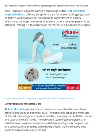 Best Obstetrics Hospital in Bihar with Best Gynecologists and Obstetricians in Gaya — Arsh Hospital