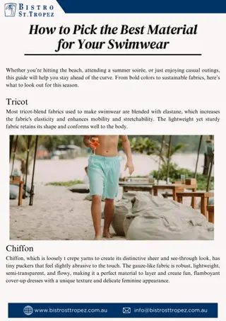 How to Pick the Best Material for Your Swimwear