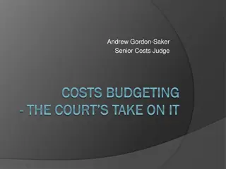 The Courts' Perspective on Costs Budgeting in Litigation