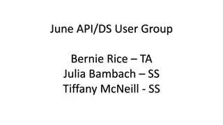 Important Updates and Reminders for June API/DS User Group