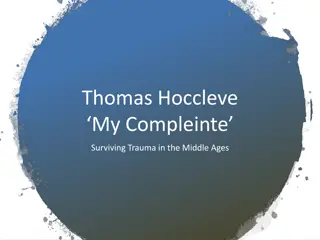 Understanding Thomas Hoccleve: Surviving Trauma and Mental Health in the Middle Ages