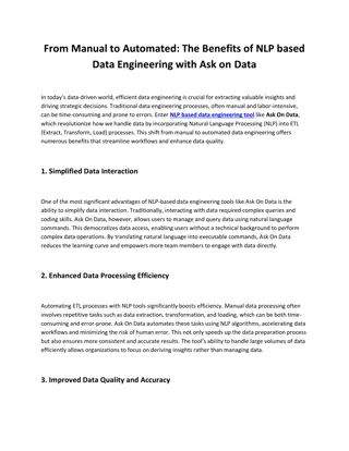 From Manual to Automated The Benefits of NLP based Data Engineering tool like Ask on Data