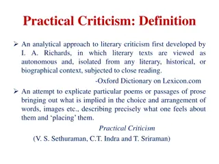 Practical Criticism in Literary Analysis