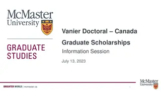 Vanier Doctoral Canada Graduate Scholarships Information Session at McMaster University