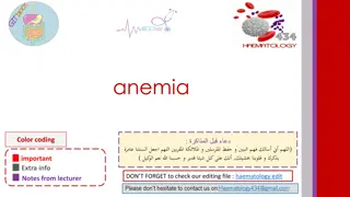 Anemia: Key Concepts and Clinical Features