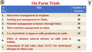 Innovative Agricultural Trials for Pest and Nutrient Management