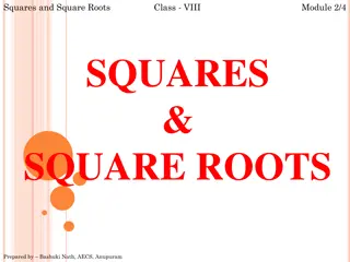 Squares and Square Roots: Concepts and Applications