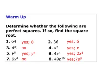 Identifying and Factoring Perfect Square Trinomials