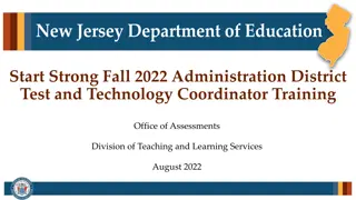 Start Strong Fall 2022 Administration District Test Coordinator Training