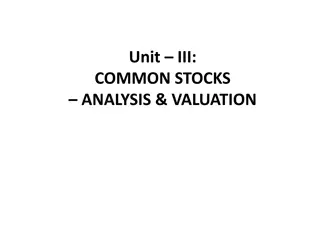 Common Stocks: Analysis & Valuation