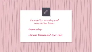 Denotative Meaning and Translation Issues