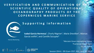 Marine Monitoring: Verification and Communication of Scientific Quality in Operational Oceanography Products