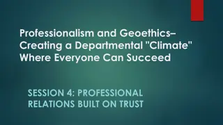 Building Trust and Professional Relations in Geoethics