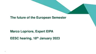 The Future of the European Semester: Economic Policy Coordination in the EU