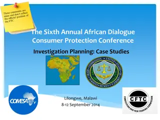 Consumer Protection Conference Investigation Planning Case Studies