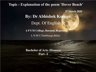 Analysis of 'Dover Beach' Poem by Dr. Abhishek Kumar - Night Landscape and Reflections