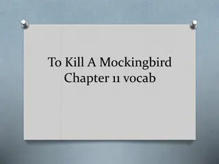 Vocabulary from To Kill A Mockingbird Chapter 11