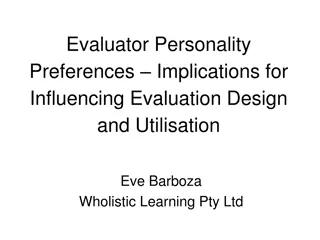 Evaluator Personality Preferences in Evaluation Practice