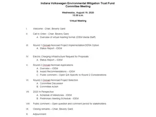 Indiana Volkswagen Environmental Mitigation Trust Program Updates August 2020