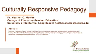 Culturally Responsive Pedagogy in Education