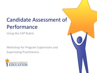 Candidate Assessment of Performance Using the CAP Rubric: Workshop Overview