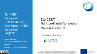 EU-CERT: European Project Accreditation Tool - Material Assessment