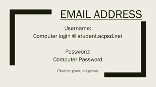 School Login Credentials and Security Reminders