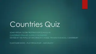 Countries Quiz for Canterbury Primary School Science Partnership