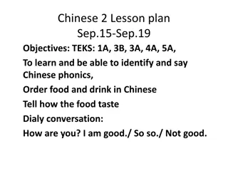 Chinese Lesson Plan: Phonics, Food Ordering, Conversations