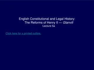 Reforms of Henry II: Glanvill Lecture Overview