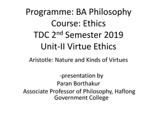 Aristotle's Virtue Ethics: The Nature and Kinds of Virtues