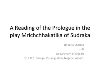 Analysis of the Prologue in Sudraka's Play 