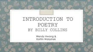 Exploring Poetry Through Imagery and Tone in Billy Collins' Work