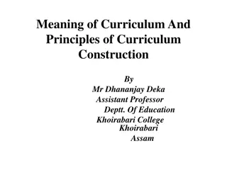 Curriculum and Principles of Curriculum Construction