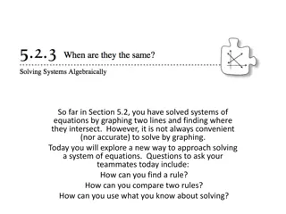 New Approaches to Solving Systems of Equations