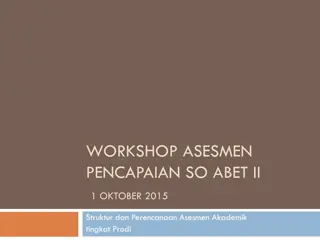 Academic Assessment Workshop on Program Educational Objectives and Student Outcomes