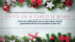 Exploring the Wonder of Jesus: Shalom Grove Christmas Series