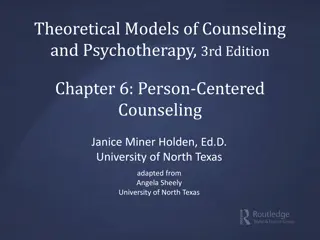 Person-Centered Counseling: A Historical and Philosophical Overview