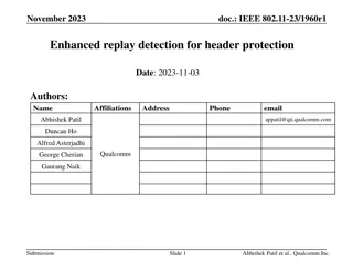 Enhanced Replay Detection for Header Protection in IEEE 802.11-23/1960r1