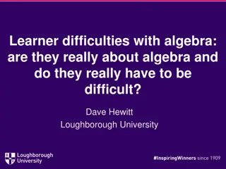 Difficulties with Algebra: Insights and Solutions