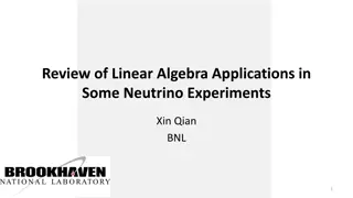 Linear Algebra Applications in Neutrino Experiments