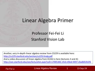 Linear Algebra Overview and Resources at Stanford