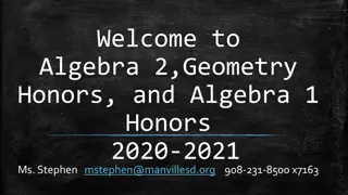 Ms. Stephen's Algebra and Geometry Course Information