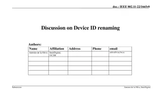 Discussion on Device ID Renaming in IEEE 802.11-22/1665r0