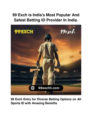 99 Exch is India's Most Popular And Safest Betting ID Provider In India