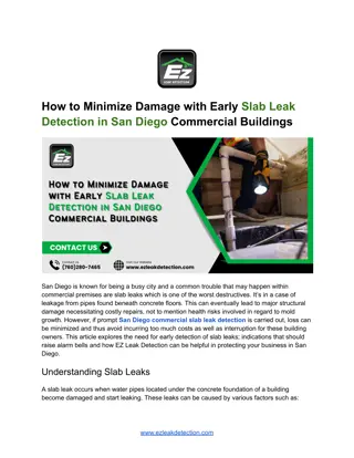 How to Minimize Damage with Early Slab Leak Detection in San Diego Commercial Buildings