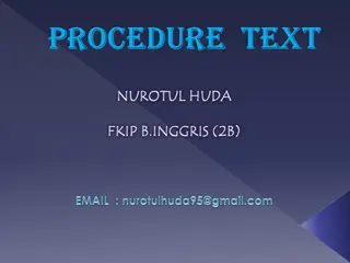 Procedure Texts and their Structure