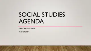 Mrs. Carter's Social Studies Class Agenda - February 24-28, 2020