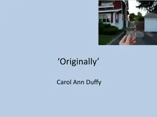 Memories and Identity in Carol Ann Duffy's Poetry