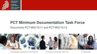 PCT Minimum Documentation Task Force Updates and Progress Report